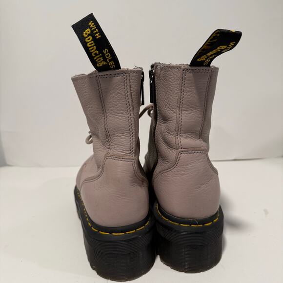 Dr. Martens Women's Pisa Leather Jadon III Boots Combat Platform Taupe Black 8 - Picture 4 of 9